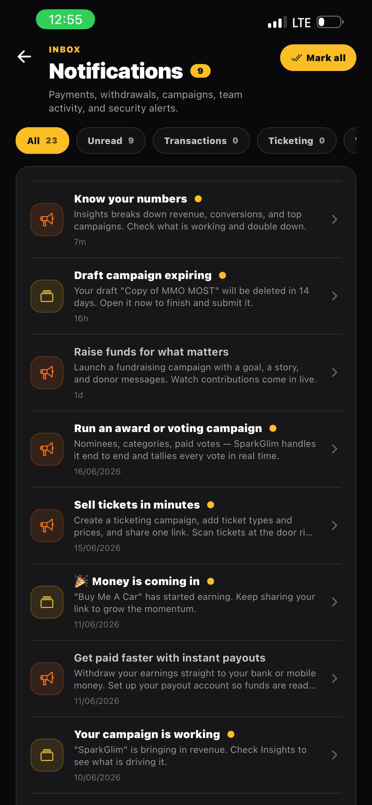 Existing SparkGlim application interface