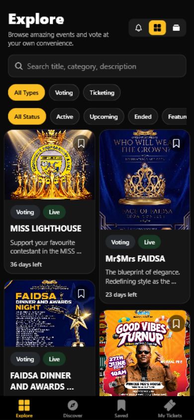 SparkGlim mobile public campaign exploration screen